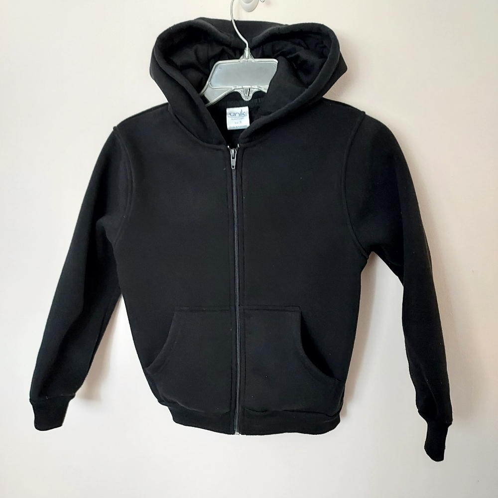 Unik Activewear Black zip up thick hooded jacket youth 8 Cool Weather  Everyday